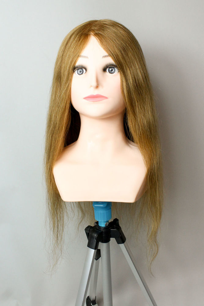 Picture of HAIRDRESSER TRAINING DUMMIES - REAL HAIR - BROWN COLOUR -55 CM