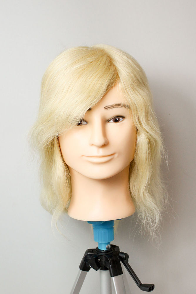 Picture of HAIRDRESSER MEN'S TRAINING DUMMY - REAL HAIR - 613 NO COLOUR -35 CM